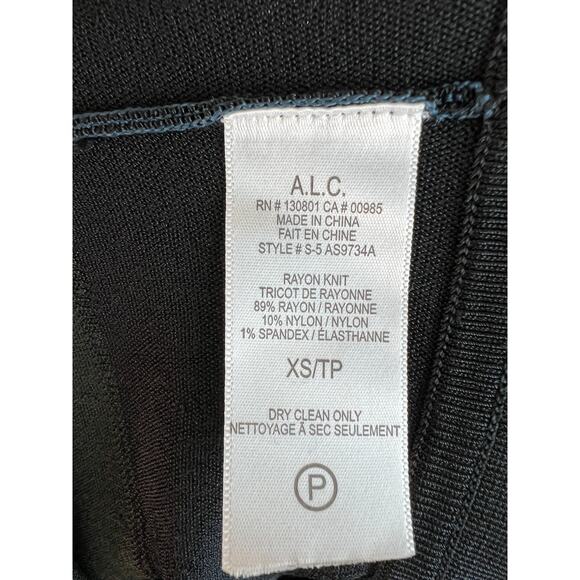 A.L.C. Natalia Blue Black Green Colorblock Stretch Knit Tiered Mini Skirt XS - Picture 5 of 5